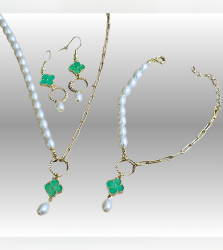 סט פנינה ותלתן לאישה