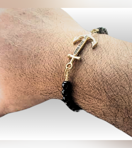 צמיד עוגן עם חריטה