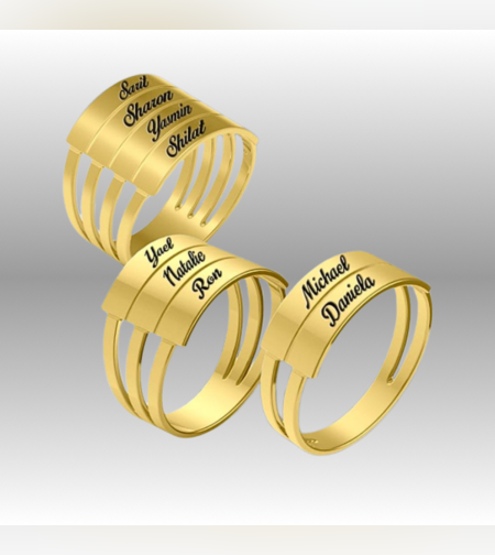 טבעת משפחה שמות ילדים דגםB