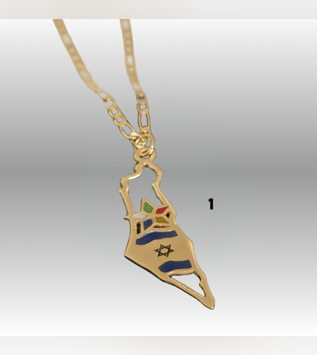 שרשרת כוכב הדרוזים בתוך מפת ארץ ישראל