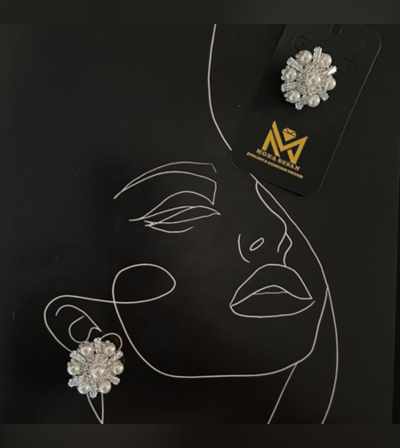 עגילי קריסטלים לכלה דגםB