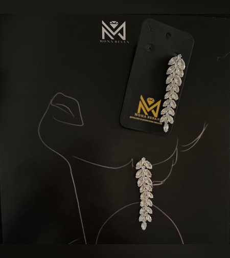 עגילי קריסטלים לכלה דגם L