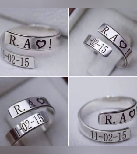 טבעת כפולה&חריטת 2 שמות