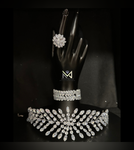 סט סיכה& צמיד&טבעת לכלה