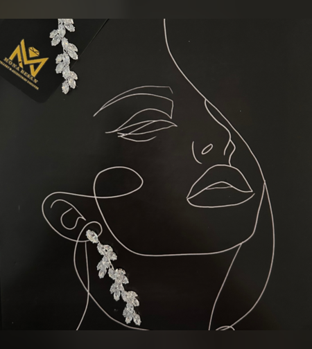 עגילי קריסטלים לכלה דגם E