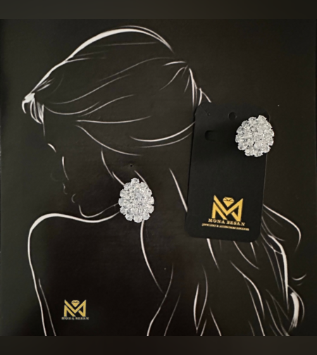 עגילי קריסטלים לכלה דגם T