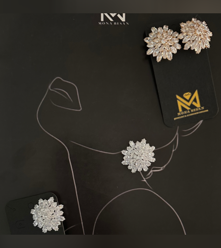 עגילי קריסטלים לכלה דגםK