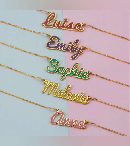 שרשרת גולדפילד שמות בצבע אמייל