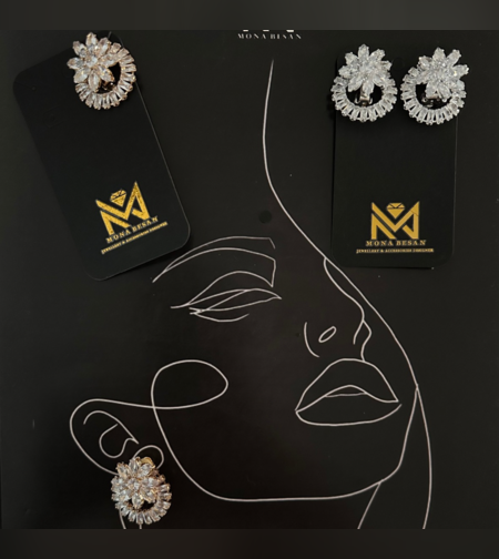 עגילי קריסטלים לכלה דגם H