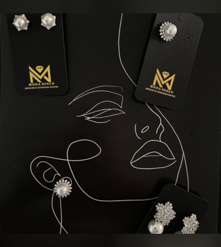 עגילי פנינה וקריסטלים לכלה