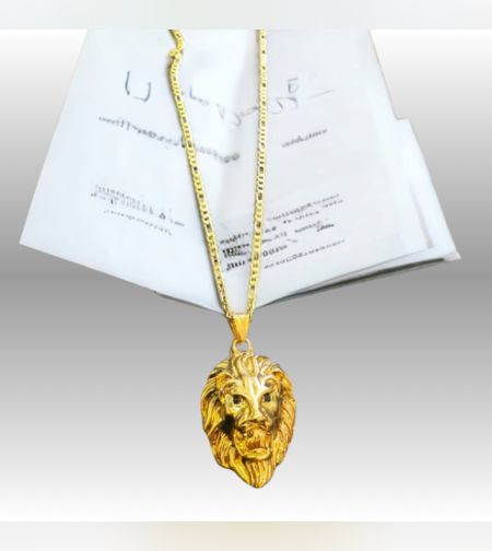 שרשרת גורמט עם תליון ראש אריה