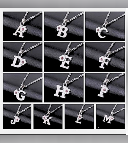 שרשרת אות בשילוב פרח