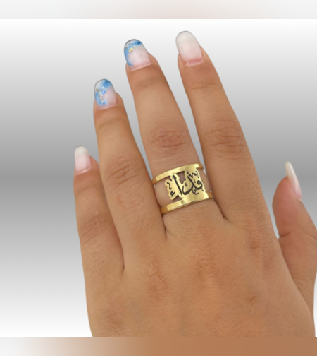 טבעת עבה מיוחדת&חריטה