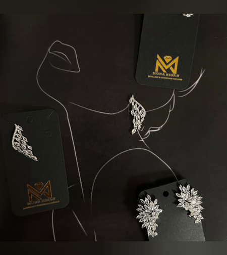 עגילי קריסטלים לכלה דגם N