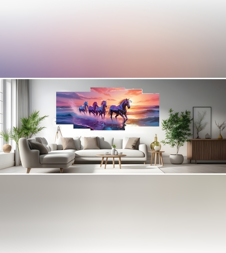 סוסים דוהרים בשקיעה