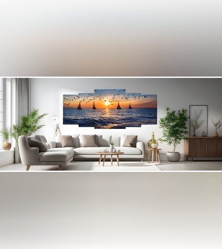 סירות מפרש באור השקיעה