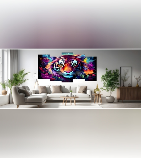 ראש נמר בסגנון פופ ארט