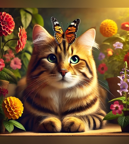 חתול עם פרפר