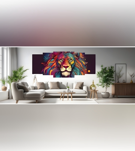 ראש אריה בסגנון פופ ארט