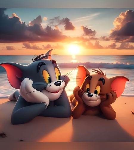 טום וג'רי בשקיעה