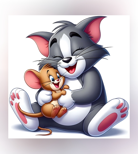 טום וג'רי בחיבוק