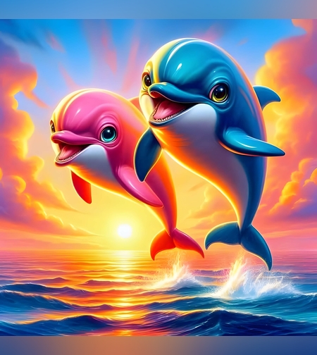 זוג דולפינים