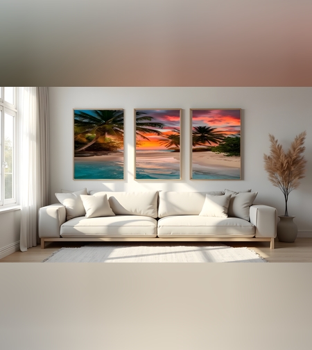 עצי דקל בשקיעה