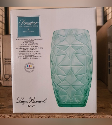 סט כוסות מעוצבות Luigi Bormioli - דגם Prezioso Cool Sensation Green