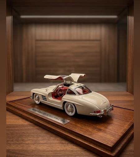 רכב מתכתי  קלאסי | מכונית יוקרה מיניאטורית | בהדמיה לרכב אספנות אמיתי עם תאורה