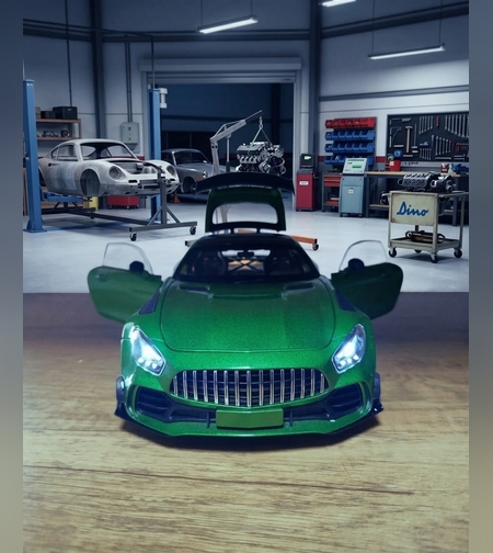 רכב ספורט מתכתי  בהדמיה לרכב אמיתי  | מכונית יוקרה מיניאטורית