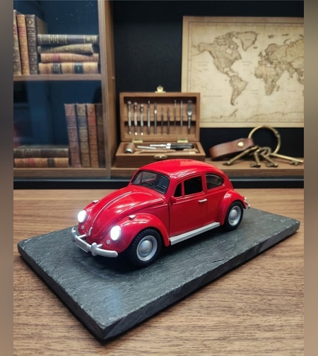 דגם רכב מתכתי לאספנים קלאסי | חיפושית קלאסית מיניאטורית | בהדמיה לרכב אמיתי