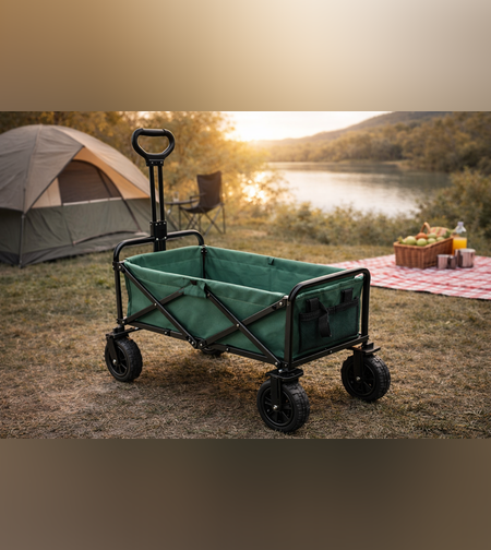 עגלת קמפינג מתקפלת קומפקטית | עגלת נשיאה קטנה לטיולים, קניות וחוף הים