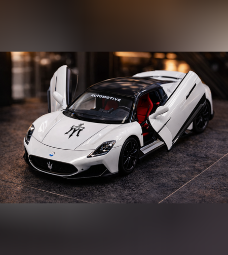 דגם רכב ספורט מתכתי Maserati | מכונית יוקרה מיניאטורית | בהדמיה לרכב אמיתי