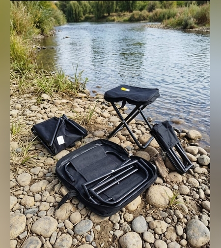 שרפרף מתקפל עם תיק אחסון | שרפרף שטח נייד לקמפינג, טיולים ודיג