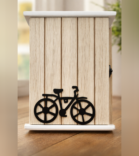 קופסת אחסון דקורטיבית עם עיצוב אופניים  קופסת אחסון לבית