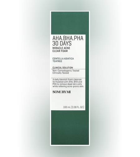 SOME BY MI AHA.BHA.PHA 30 Days Miracle Acne Clear Foam – קצף ניקוי פנים טיפולי לאקנה ופגמי עור (100m