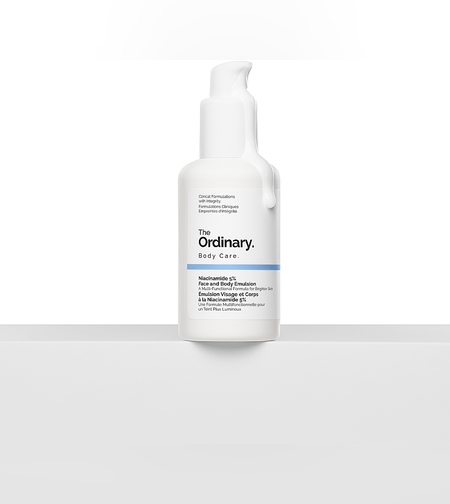 The Ordinary Niacinamide 5% Face and Body Emulsion – תחליב ניאצינמיד 5% לפנים ולגוף להבהרה, איחוד גוון וחיזוק העור (100ml