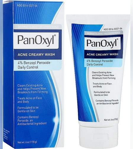 PanOxyl Acne Creamy Wash – תרחיץ קרמי לטיפול באקנה (4% בנזואיל פרוקסיד) לשליטה יומיומית לפנים ולגוף – 170 גר