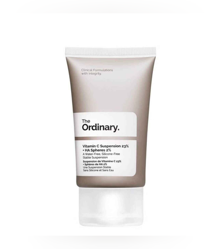 The Ordinary Vitamin C Suspension 23% + HA Spheres 2% – קרם ויטמין C טהור להבהרה עוצמתית, טיפול בפיגמנטציה וזוהר (30ml)