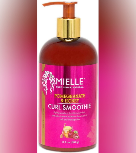 Mielle Pomegranate & Honey Curl Smoothie – קרם עיצוב עשיר (סמודי) רימון ודבש לתלתלים עבים – 340 גרם