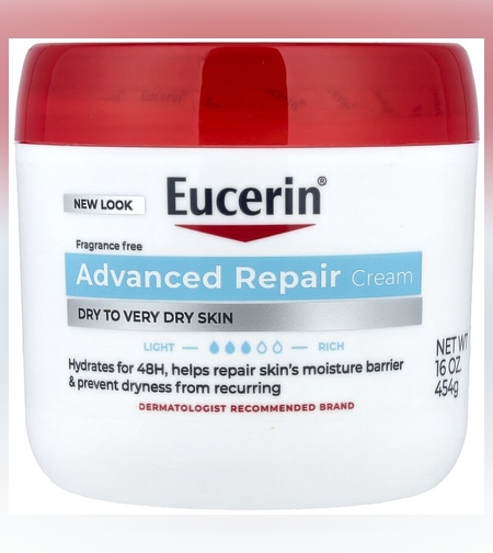 Eucerin Advanced Repair Cream – קרם גוף משקם ועשיר לעור יבש עד יבש מאוד (454 גרם)