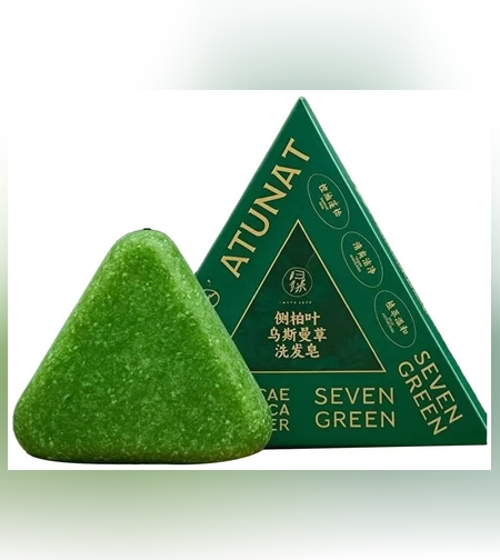 ATUNAT Seven Green Shampoo Bar – שמפו מוצק לחיזוק השורשים, איזון קרקפת וטיפול בנשירה