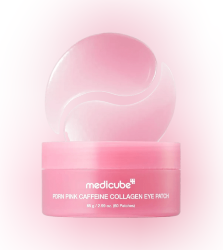 פדי עיניים קולגן וקפאין ורודים medicube PDRN Pink Caffeine Collagen Eye Patch (60 פדים / 85 גרם)
