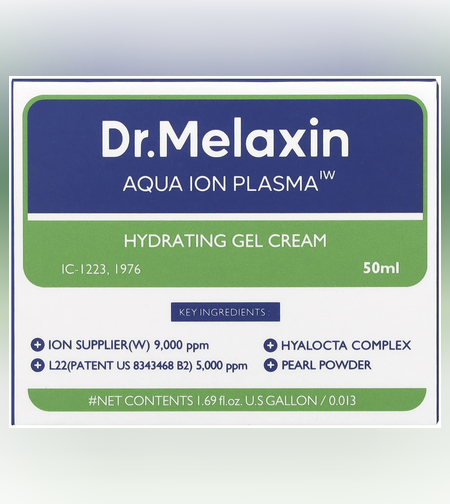 Dr. Melaxin Aqua Ion Plasma – קרם ג'ל לחות טכנולוגי לאיזון יוני, הידרציה עמוקה וזוהר פנינה (50ml)