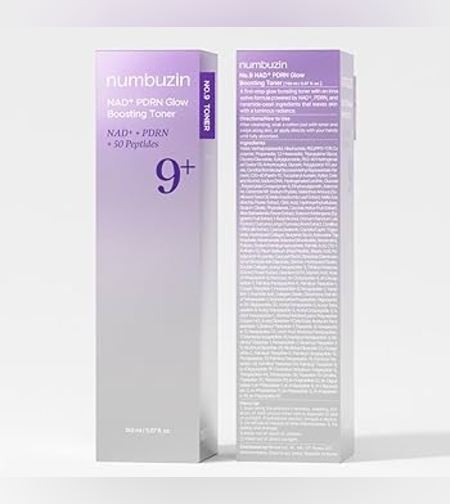 numbuzin No.9 NAD+ PDRN Glow Boosting Toner – טונר עוצמתי למיצוק, זוהר וחידוש תאי העור (150ml)