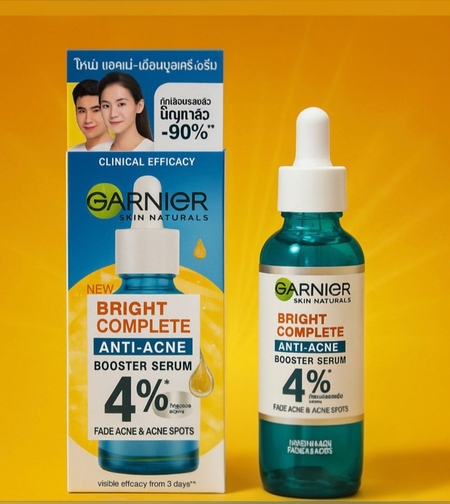 💙 Garnier Bright Complete Anti-Acne Booster Serum 4% - סרום בוסטר נגד אקנה 💙