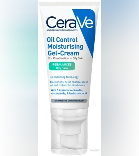 CeraVe Oil Control Moisturising Gel-Cream – קרם-ג'ל לחות לאיזון ושליטה בשומניות (לעור מעורב עד שמן)