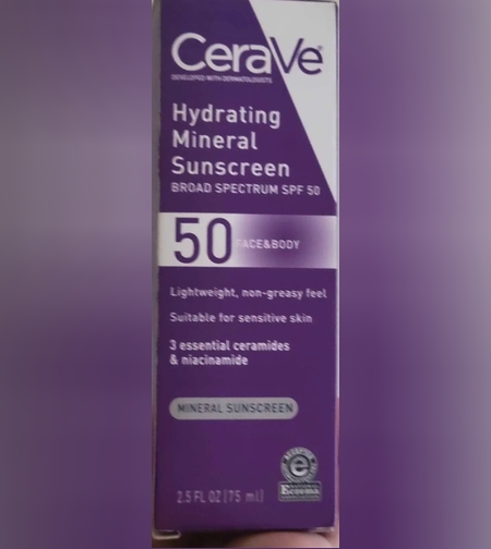CeraVe Hydrating Mineral Sunscreen SPF 50 Face & Body – קרם הגנה מינרלי לחותי לפנים ולגוף (75 מ