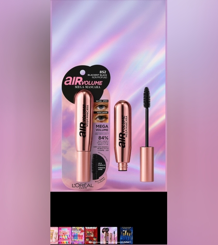 מסקרה L'Oréal Paris Air Volume Mega – למראה ריסים עוצמתי וקל כנוצה