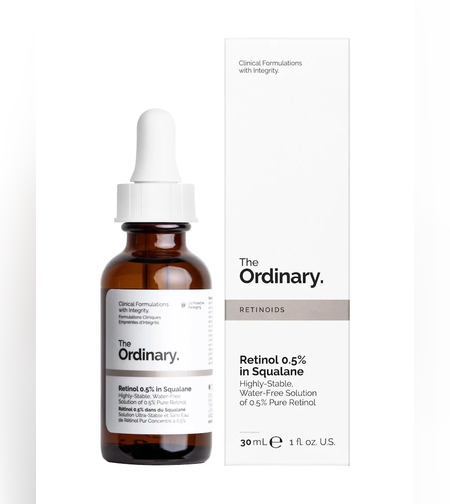 The Ordinary Retinol 0.5% in Squalane – סרום רטינול טהור לחידוש העור, טשטוש קמטים ושיפור המרקם (30ml)